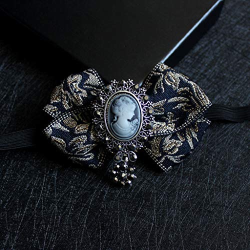 YUiiiiil Gravata borboleta masculina luxuosa formal de casamento ajustável, broche de smoking