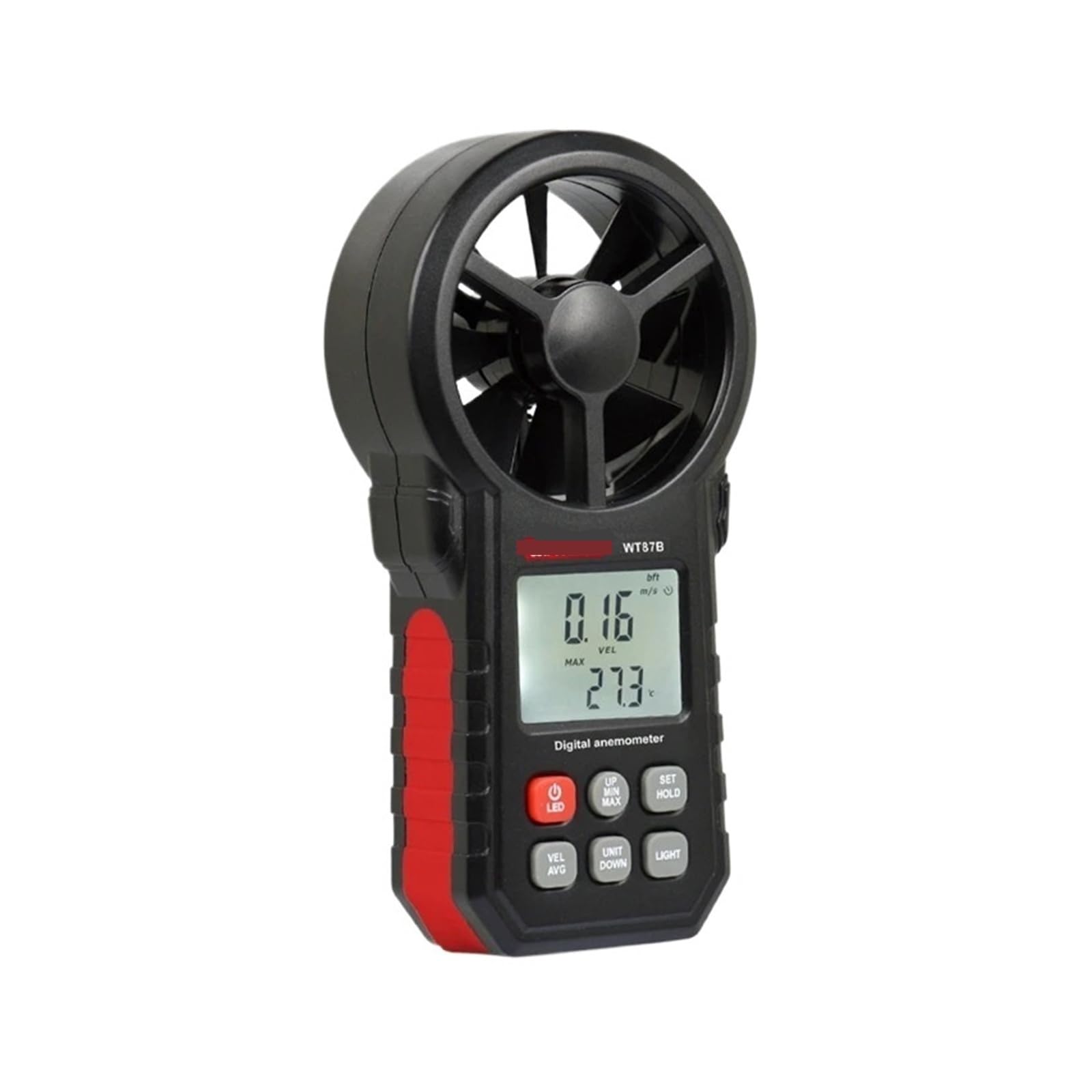 Anemómetro digital, medidor de velocidad del viento portátil WT87B for medir la velocidad del viento, la temperatura del flujo, los datos del volumen del aire frío