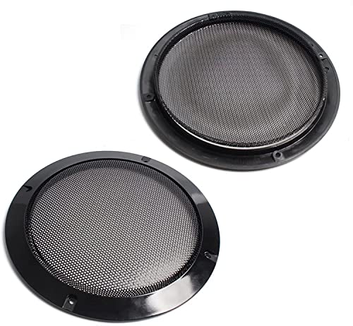 Desconocido Parrilla de Altavoz de 5 Pulgadas, 6,5 Pulgadas, 8 Pulgadas, 10 Pulgadas, Malla Negra de Repuesto, Malla Redonda Protectora, Accesorios para Altavoces DIY, 2 uds.