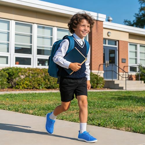 Image of LeIsfIt Toddler Shoes Girls Boys Wide Shoes Kids Zero Drop Minimalist Sneakers Barefoot Slip on Tennis Sneakers