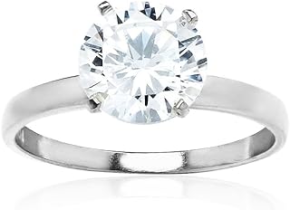 خاتم خطوبة سوليتير من الفضة الاسترلينية 8 مم من الأطواق والحلقات مصنوعة من زركونيا AAA