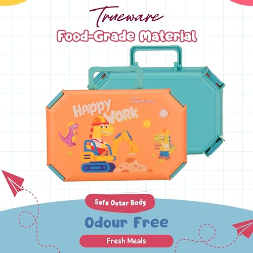 Image of Trueware Blossom 2 304 Stainless Steel PU Insulated Lunch Box with Two Compartment BPA Free, Food Grade Ideal for School, Picnic, Office & Outdoor - 580ml
