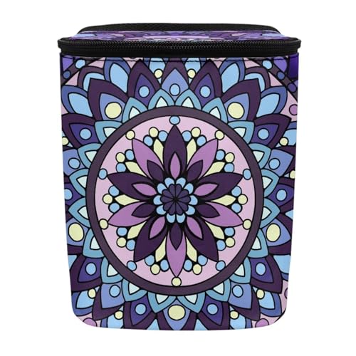 Image of KEIAHUAN Mandala Pattern Hanging Car Trach Can for Back Seat Car Garbage Bag with Lid Easy to Clean Multipurpose Vehicle Garbage Bin for SUV Truck RV Camping