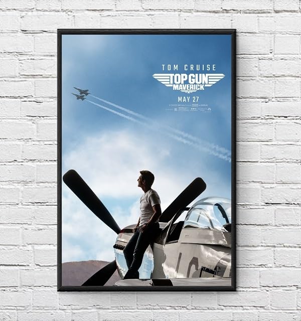 Amazon.co.jp: 【フレーム付-黒-】 映画ポスター トップガン