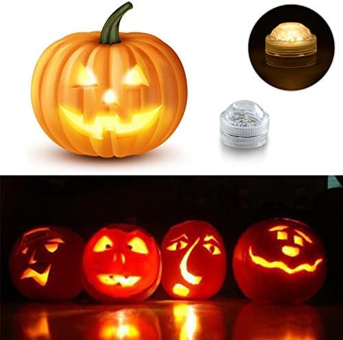 12pcs Flameless LED Tea Light Candles Battery Operated Waterproof Submersible Decorative Lights for Vase Fish Tank Wedding Centerpiece Halloween Party Lights Warm White