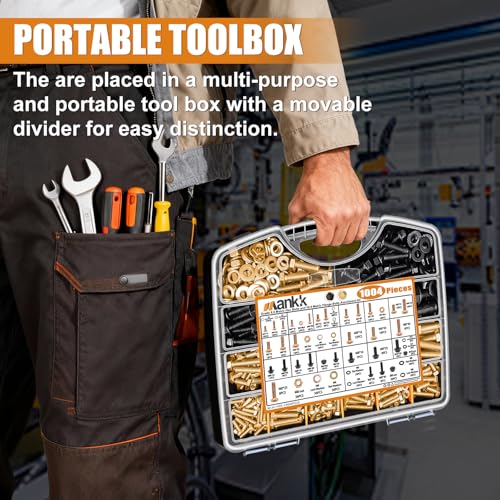 Image of mankk 1004PCS Metric Bolt Assortment Kit and Flange Bolts and Nuts Assortment Kit M4 M5 M6 M8 (12mm to 30mm) with Matching Nuts and Lock Washers