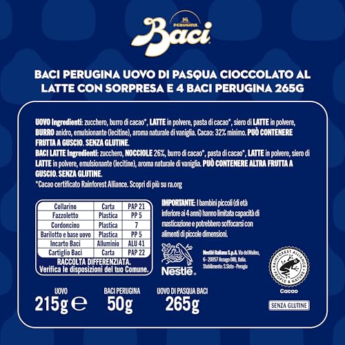 BACI PERUGINA Uovo di Pasqua 2026 Cioccolato al Latte con Sorpresa Esperienziale e 4 Cioccolatini - Immagine 1