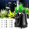 AQQA Submersible Water Pump,2500L/H Ultra Quiet Aquarium Water Pump,8.9Ft High Lift Fish Tank Fountain Pond with 5.9Ft Power Cord and Adjustable Switch for Fish Tank, Pond, Hydroponics #5