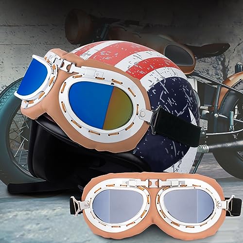 Image of Peicees Vintage Helmet Goggles Motorcycle Goggles Bike Motorcross Pilot Goggle