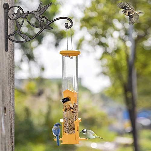 Livfodrm Plant Hangers Outdoor Plant Hooks For Wall/Fence, Hummingbird Hanging Plant Bracket Heavy Duty Cast Iron Plant Hanger For Lantern/Bird Feeder, 2 Pack #TOP4