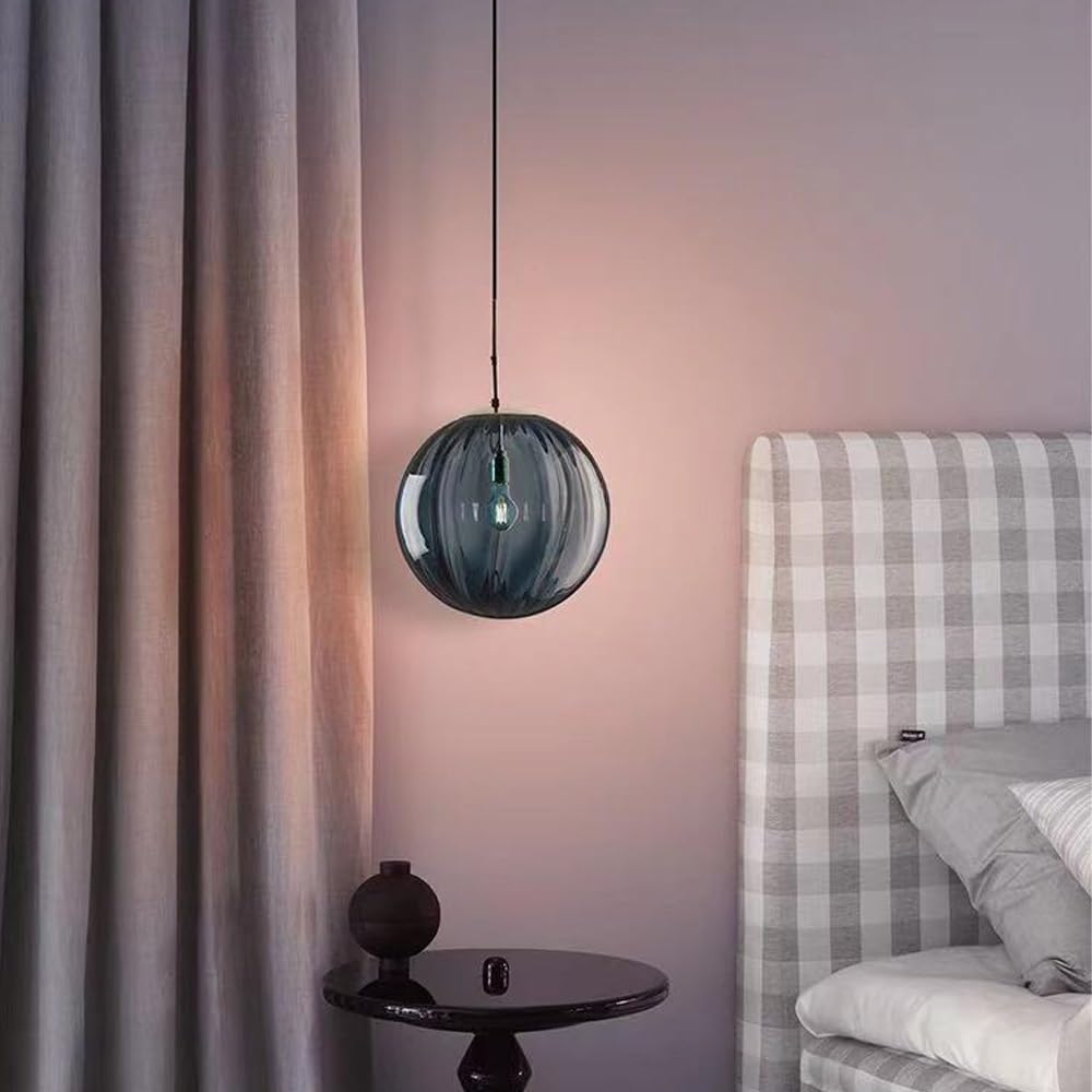 RRJJ chandelier Glass Spherical Pendant Light for Hallway, Industrial Art Stained Glass Chandelier Hanging Lighting Fixture, Farmhouse Indoor Lighting Decor Ceiling Light for Kitchen Is