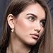 Cube Austrian Crystal Drop Leverback Earrings for Women Fashion 14K Rose Gold Plated Hypoallergenic Jewelry (Light Topaz)