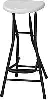 Vista 16 de Taburete de bar plegable con respaldo, taburete plegable de 28 pulgadas de altura de mostrador, taburete plegable portátil para acampar al aire