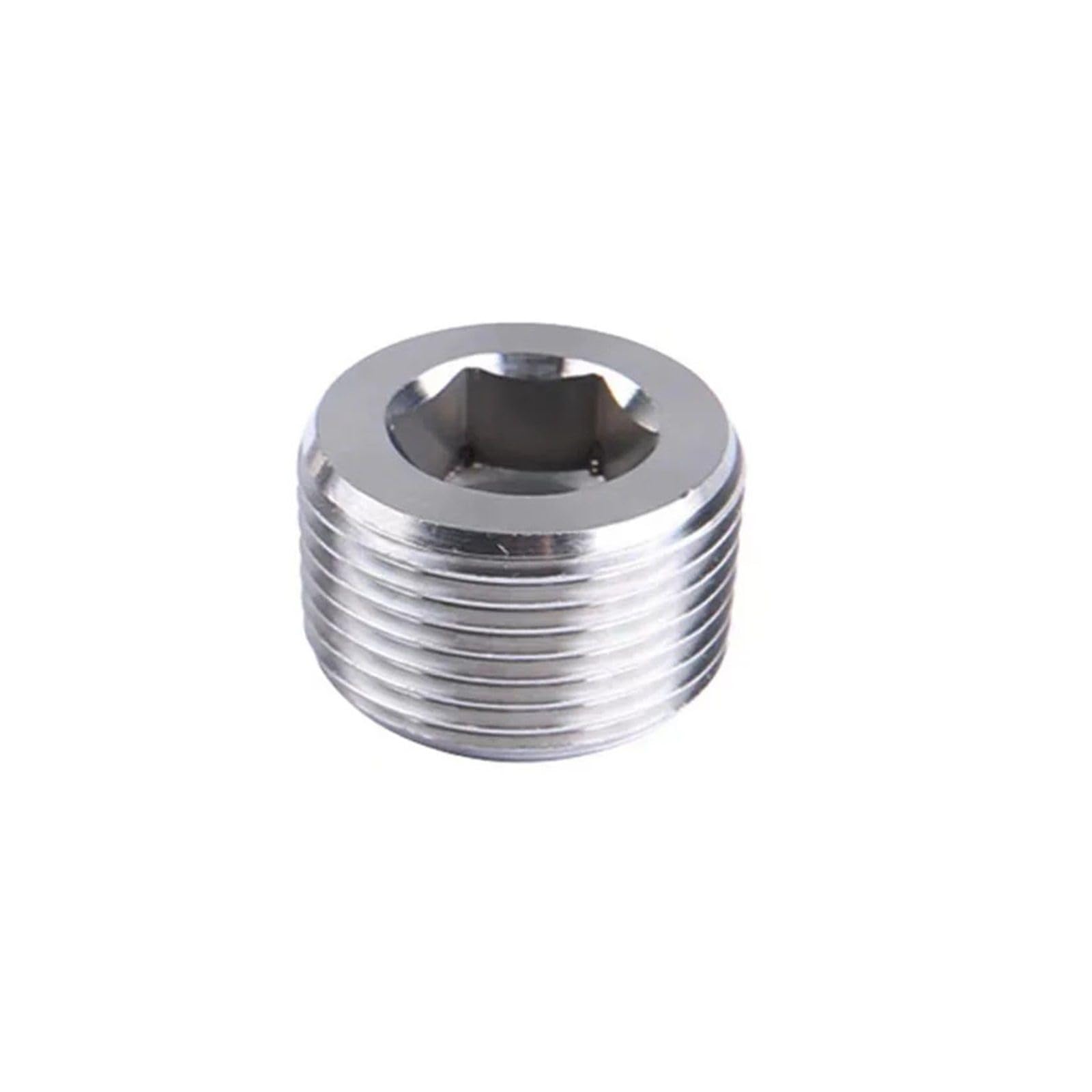 Tapón hexagonal de latón – 1/8 pulgadas a 3/4 pulgadas BSP macho/hembra conector de rosca de latón para fontanería, 1 pieza acabado plateado de 1 pulgada