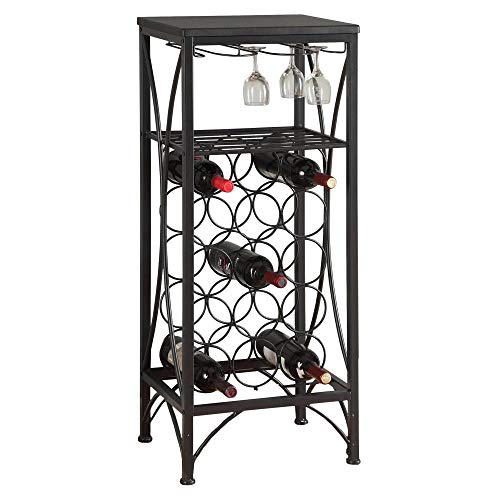 Soporte para botellas y copas de vino Offex metálico 40.5 in miniatura 1