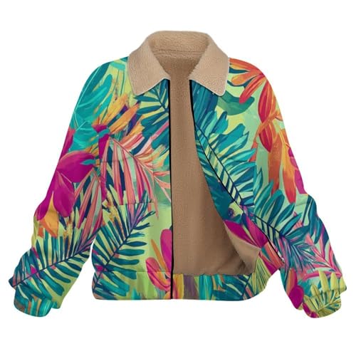 Veste polaire femme imprimée grande taille manteau chaud chic d'automne