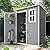 DWVO 5x3 FT Outdoor Storage Shed with Reinforced Floor, All-Weather Resin Storage Shed with Lockable Door & Window, Waterproof Plastic Tool Storage for Garden, Backyard, Patio, Lawn