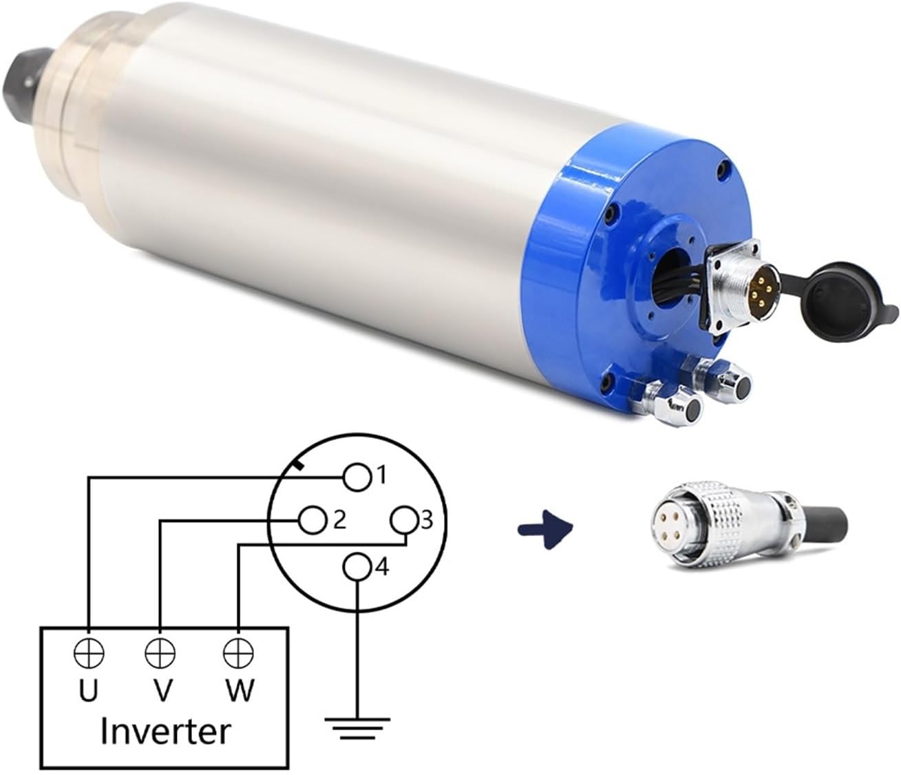 3.2KW ER20 woodworking spindle motor, 3.7KW variable frequency VFD 100MM bracket 75W pump(Steel Bearing,220v)