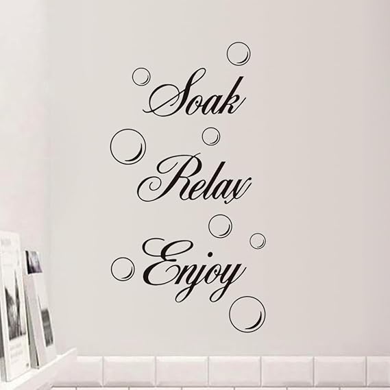 Amazon.com: Bathroom Wall Decals Peel and Stick Soak Relax Enjoy Spa ...