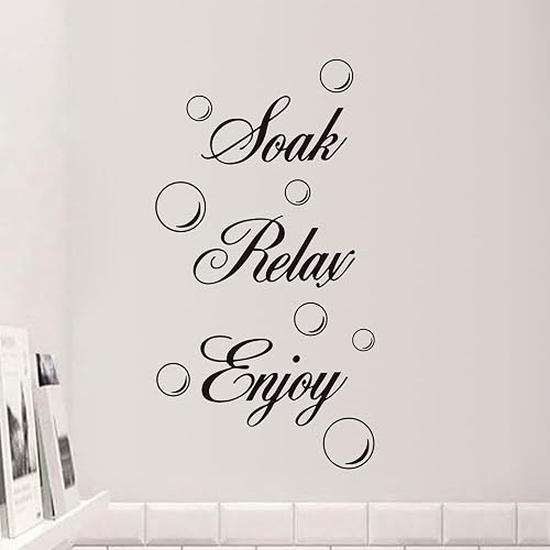 Bathroom Wall Decals Peel and Stick Soak Relax Enjoy Spa