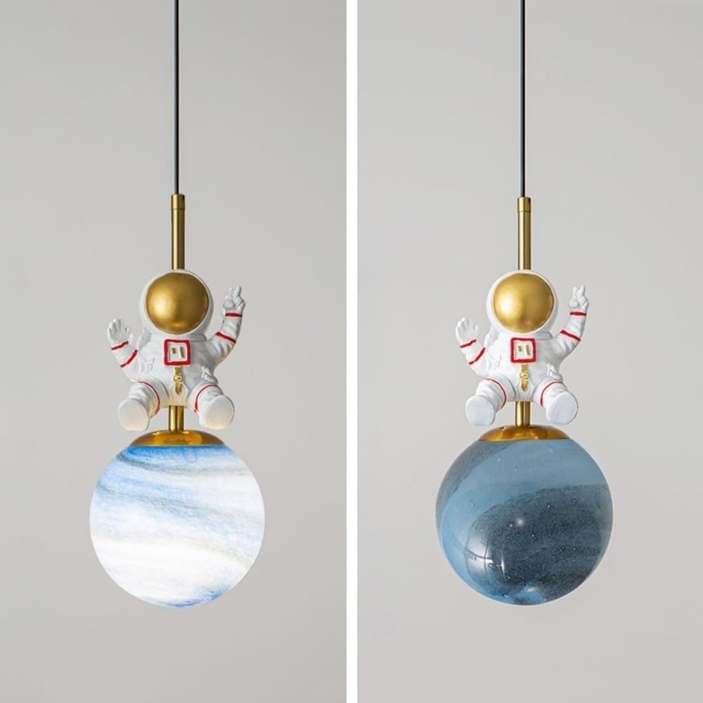HDC Astro Bear-Shaped LED Pendant Light – 3D Astronaut Bear Globe, 15 cm Moon Globe Diameter, E27 Socket, Soft Glow Kids Bedroom/Nursery Hanging Lamp-image-36