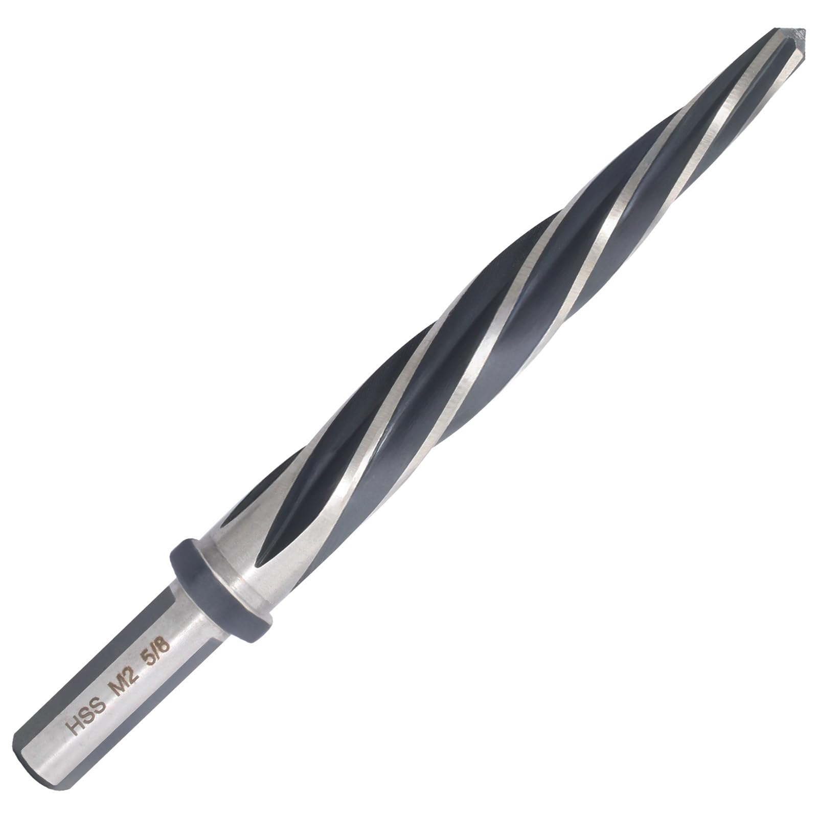 Broca escariadora duradera de 5/8 pulgadas, construcción de puente escariador cónico M2 HSS, vástago antideslizante para acero, aleación, metal, madera y plástico