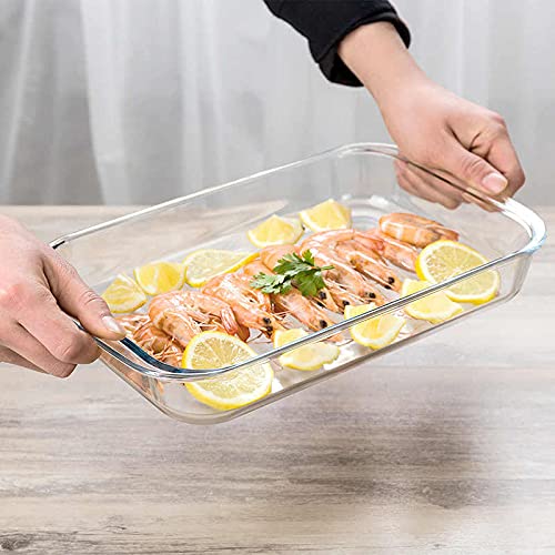 Star Work 1 Litre Glass Tray for Baking | Microwave Oven Square Bowl   | Hard Bound Borosilicate Rectangular Bakeware | Server Ware for Bread Pudding Brownie Lasagne glassware Pan and Bowls (1000 ml) - Image 7 thumbnail