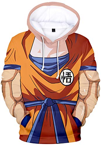 JOAYIN Impresión Digital 3D Dragon Ball Manga Larga Sudaderas con Capucha Tops...