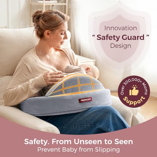 image for Momcozy Innovative Safety Fence Nursing Pillow - Firm & Springy Memory