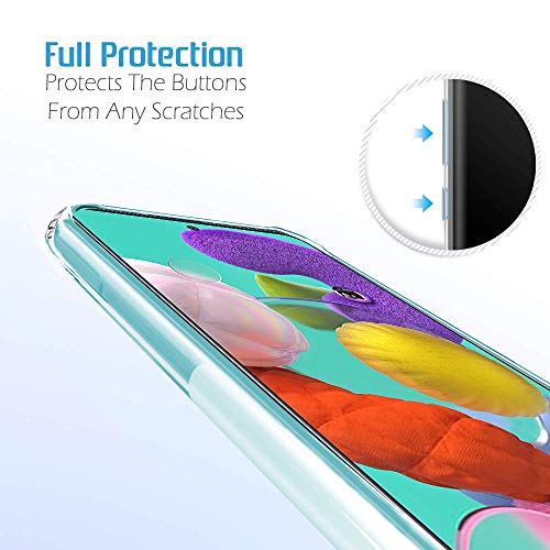 Image of TheGiftKart Ultra Clear Slim Anti-Slip Grip Soft Silicone Back Cover Case with Complete Camera Protection & Anti-Dust Plugs Built-in for Samsung Galaxy A51 (Transparent)