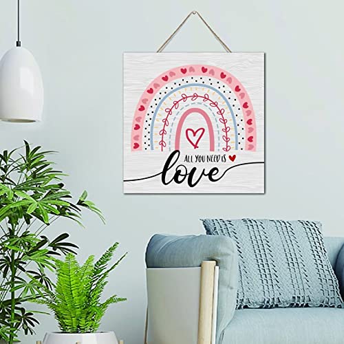 Décoration murale pour chambre célébrant l'amour avec un magnifique motif arc-en-ciel en bois