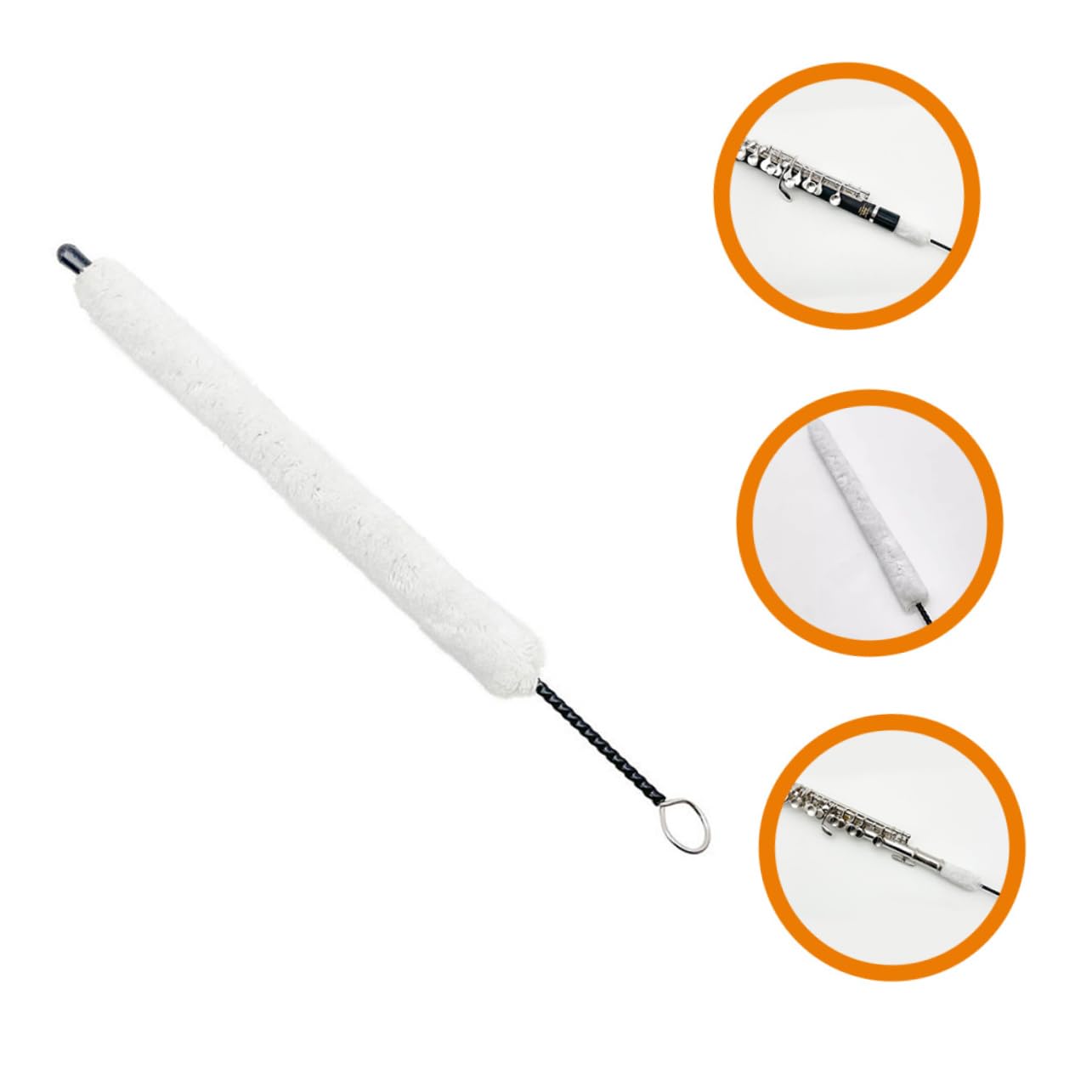 FRCOLOR Kit de Cepillos para Limpiar Flautas Hilo de Algodón y Varilla de Hierro, Herramienta Práctica para Limpieza Eficaz y Protección del Instrumento Musical