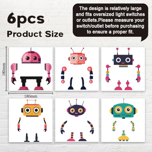 Set de 6 Vinilos Decorativos Robot para Interruptores miniatura 2