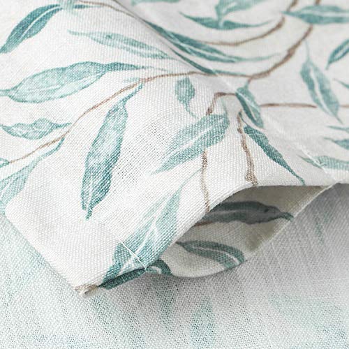 Vogol Window Valances Leaves Printed Curtains For Kitchen, Top Rod Pocket 52X18 Vintage Drapes Valance For Farmhouse Door Head, Blue, One Panel #TOP4