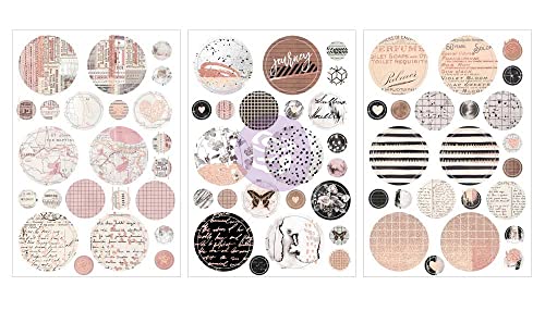 Prima Marketing Amelia Rose-Circle Stickers with Foil