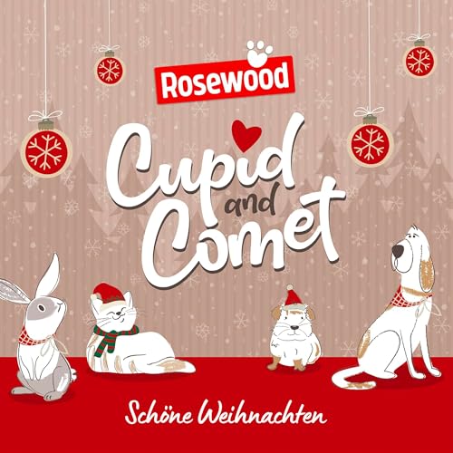 Rosewood Cupid & Comet Weihnachts-Strumpf für Hunde – Festliche Leckerlis & 2 Spielzeuge – Weihnachtliches Geschenkset für glückliche Vierbeiner