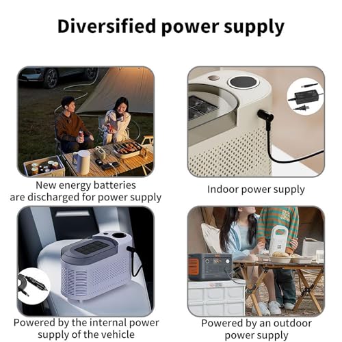 Generisch Tragbarer Eiswürfelbereiter, Mini-Eiswürfelbereiter, abnehmbare Mini-Eiswürfelmaschine for die Arbeitsplatte mit Auto-Gleichstromadapter, Eiskorb und Pinzette, 8 Würfel in 10–15Min(White)