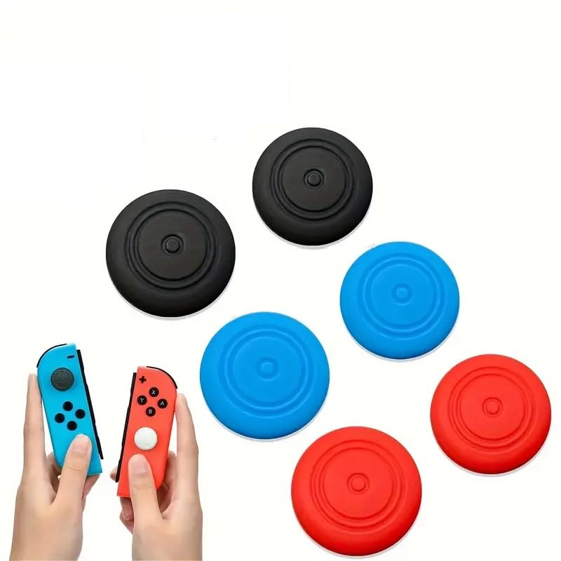 Cubierta Joystick Switch, Grips para Joystick, Fundas para thumbstick, Tapas para Pulgares de Joystick Switch, Joystick Thumb Stick, Compatible con Nintendo Switch, Silicona, 3 Pares