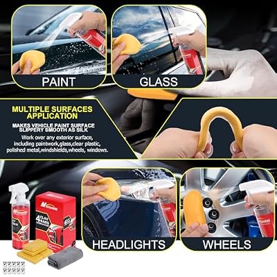 Car Clay Bars Auto Detailing and Clay Synthetic Lubricant Kit with 4 PCS Clay Bars, Clay bar Lubricant Tablets 10 Pack, Spray Bottle and Microfiber Towel for Car Detailing Cleaning