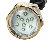 Blue IP68 Waterproof Rate 9 LED 27W Brightness Underwater Light Boat Drain Plug Light With 1800 180° Viewing Angle For Fishing & Swimming ...