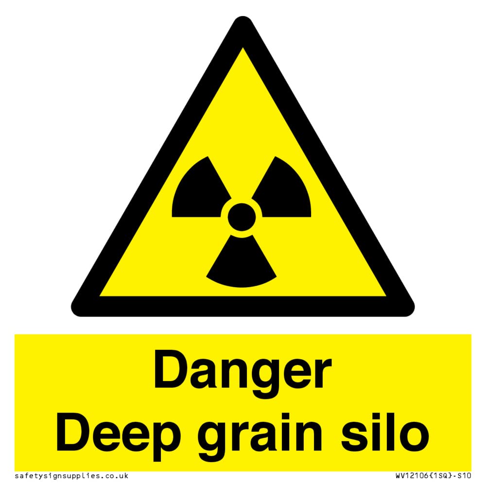 Danger Deep grain silo Sign - 100x100mm - S10