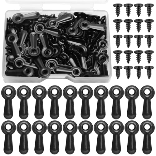 Picture Frame Turn Button Fasteners Set,100 pcs Turn Button Fasteners with 100 pcs Screws,Picture Frame Backing Clips Hardware Sunshade Photo Frame Clip Picture Frame Hanging Hardware (Black)