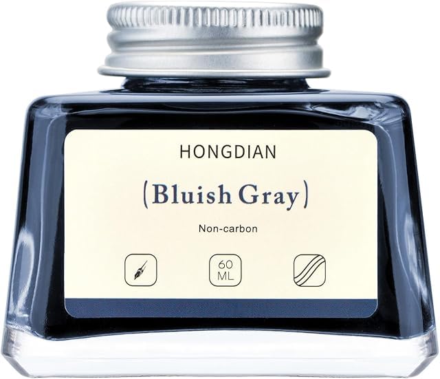 Image of HONGDIAN, Ink Bottle - Non Carbon | Bluish Gray | 60ml Premium Writing Ink.