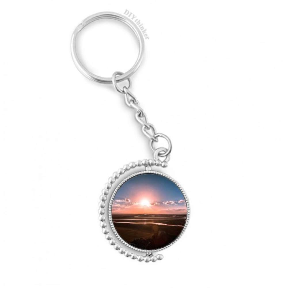 Porte-clés rotatif ciel rouge foncé nuages DIYthinker multicolore - 4