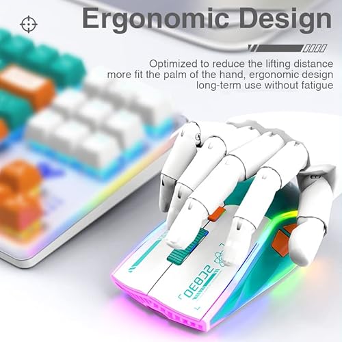 Aula Wireless Gaming Mouse,Tri-Mode 2.4G/Usb-C/Bluetooth Mouse,Rainbow Rgb Backlit,All Buttons Programmable,Multi-Device Computer Mouse For Pc/Mac Laptop, Tablet, Desktop, Rechargeable, Sc830 #TOP4