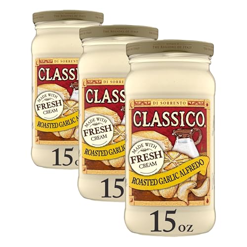 Image of Classico Roasted Garlic Alfredo Pasta Sauce (15 oz Jar) (Pack of 3)