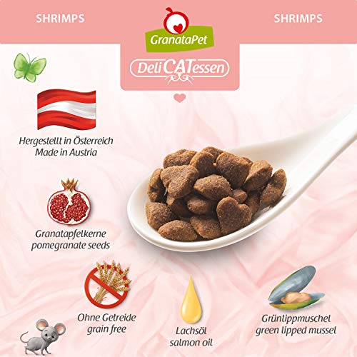 GranataPet DeliCatessen Shrimps Adult, Trockenfutter für Katzen, schmackhaftes Katzenfutter, Alleinfuttermittel ohne Getreide & ohne Zuckerzusätze, 1,8 kg