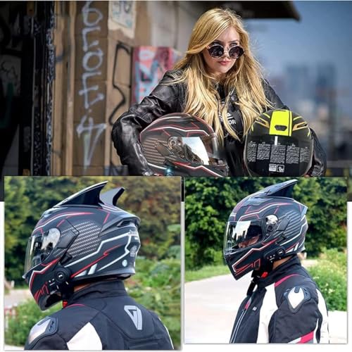 Casque de moto bluetooth intégral modulable rabattable XL