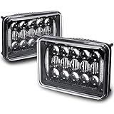 TRUE MODS 2pc Black 4x6 6x4 Inch LED Headlights Pair [DRL] H4 Socket High Low Sealed Beam 2a1 1a1 H4652 H4666 H6545 H4651 H4656 Head Lamp for Chevy Blazer K5 S10 C10 K10 Kodiak C4500 Car Golf Cart