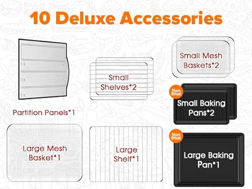 image for ADVWIN Air Fryer Oven, 27.5Qt/26L Kitchen Fried Air Oven | Dual Door C